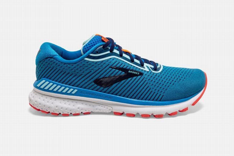 Brooks Adrenaline Gts 20 - Womens Road Running Shoes - Coral/Blue/Navy (70392EWJZ)